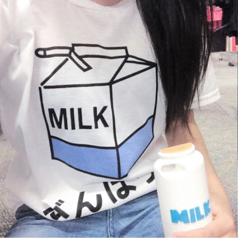 Japan Style Milk Printed T shirt