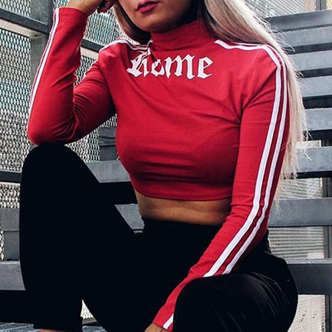 Romeo Letter Printed  Cropped Sweatshirt