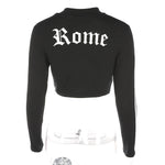 Romeo Letter Printed  Cropped Sweatshirt