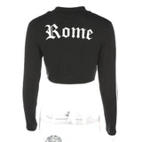Romeo Letter Printed  Cropped Sweatshirt