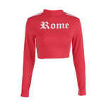 Romeo Letter Printed  Cropped Sweatshirt