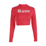 Romeo Letter Printed  Cropped Sweatshirt