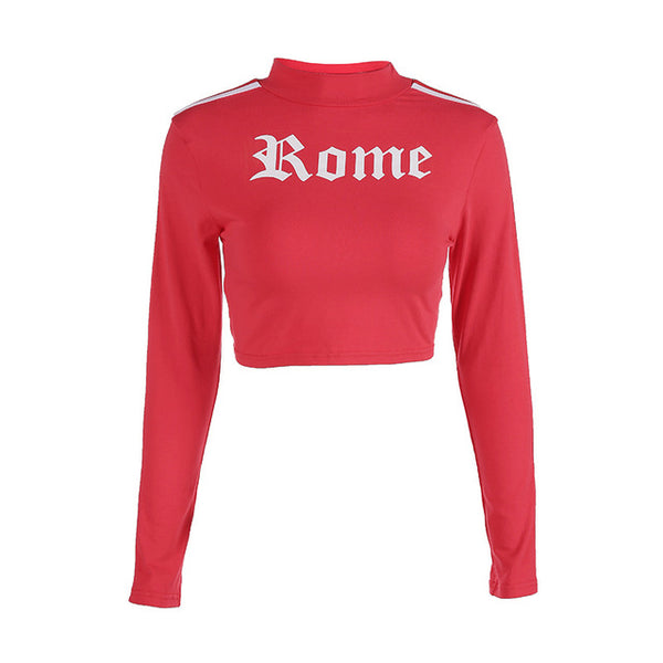 Romeo Letter Printed  Cropped Sweatshirt
