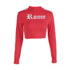 Romeo Letter Printed  Cropped Sweatshirt