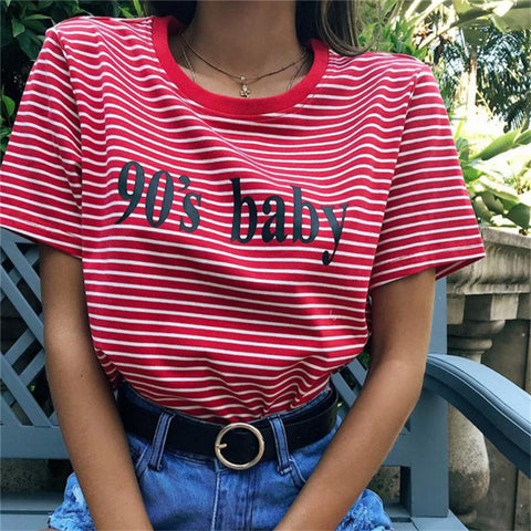 90's Baby Red Striped T-shirt