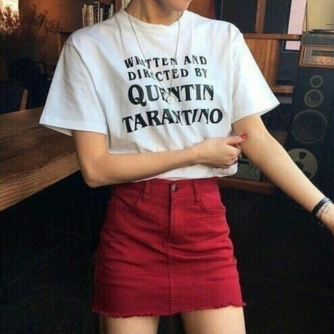 Written And Directed by Quentin Tarantino Letters T-shirt