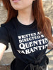 Written And Directed by Quentin Tarantino Letters T-shirt